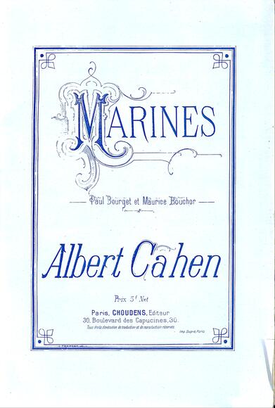 Marines (Bourget & Bouchor / Cahen)