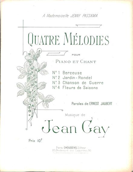 Quatre Mélodies (Jaubert / Gay)