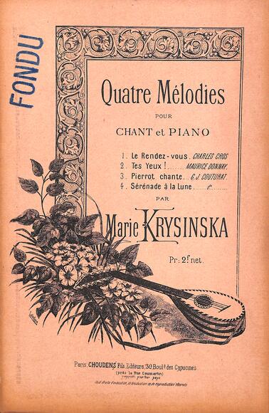 Quatre Mélodies (Marie Krysinska)
