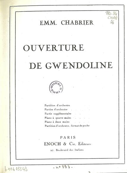 Gwendoline : ouverture (Chabrier)