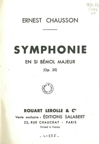 Symphonie en si bémol majeur (Ernest Chausson)