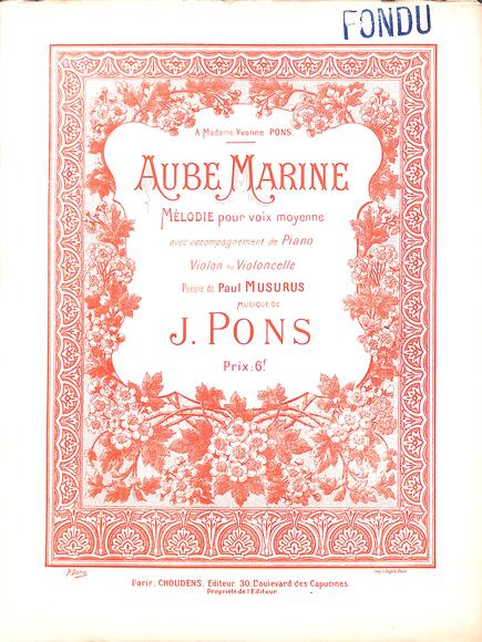 Aube marine (Musurus / Pons)