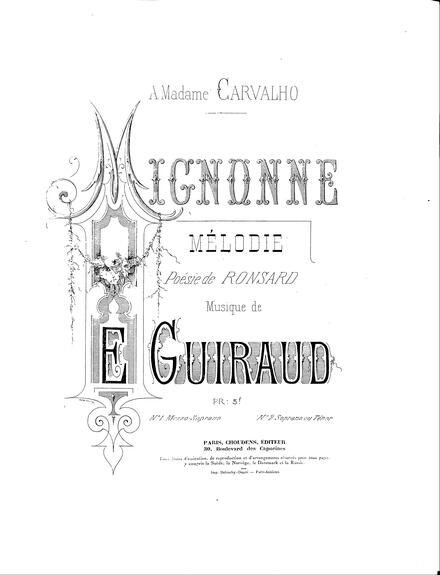 Migonne (Ronsard / Guiraud)