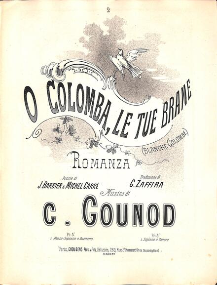O colomba, le tue brame (Barbier, Carré & Zaffira / Gounod)