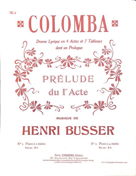 Colomba : 1er prélude (Busser)