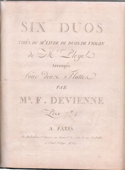 Six Duos d'après Pleyel (Devienne)