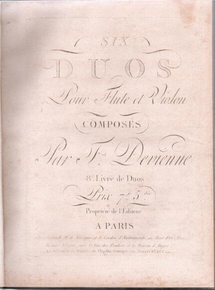 Six Duos pour flûte et violon (François Devienne)