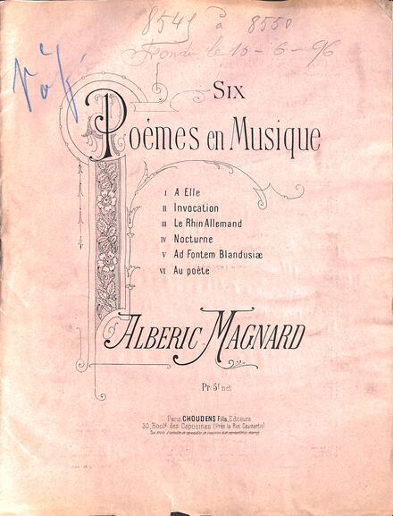 Six Poèmes en musique (Albéric Magnard)