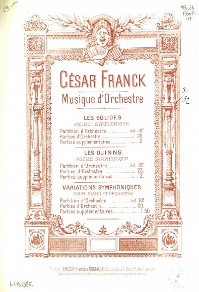 OEuvres pour orchestre de César Franck