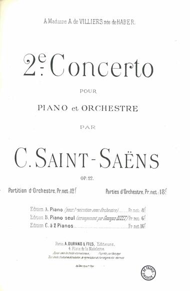 Concerto pour piano et orchestre n° 2 en sol mineur op. 22 ( Camille Saint-Saëns)