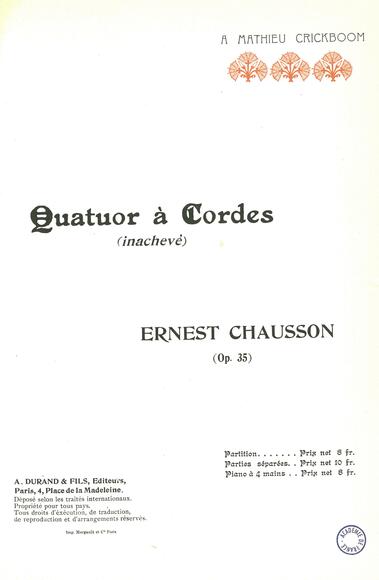 Quatuor à cordes en ut mineur (Ernest Chausson)