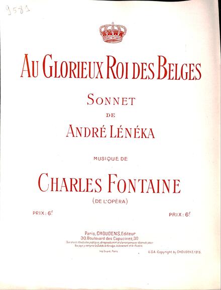 Au glorieux Roi des Belges (Lénéka / Fontaine)