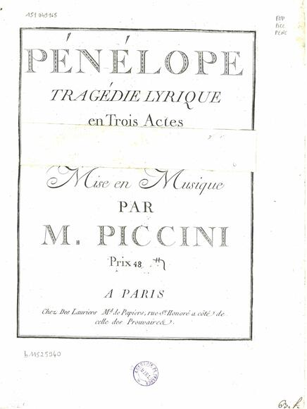 Pénélope (Marmontel / Piccinni)