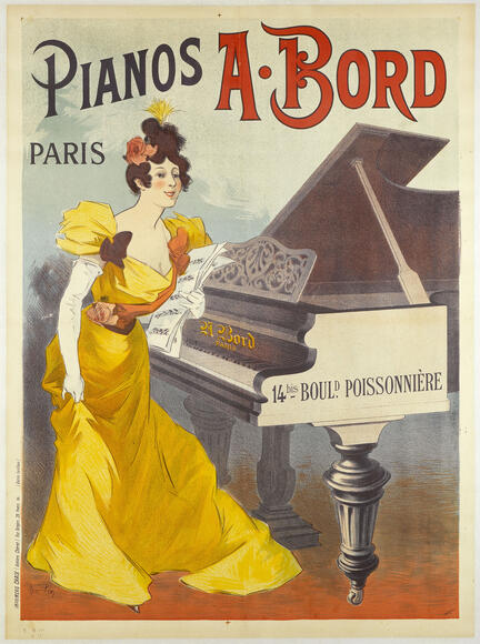 Pianos A. Bord (affiche publicitaire de Chéret)