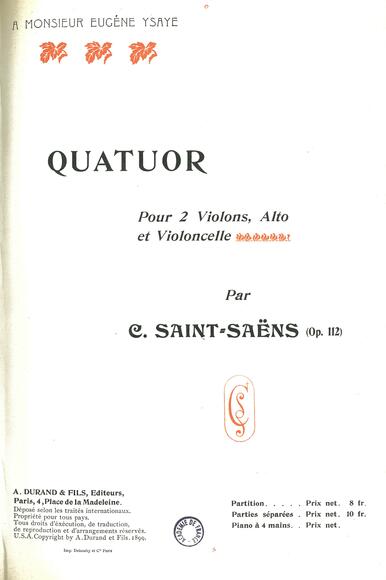 Quatuor à cordes n° 1 (Camille Saint-Saëns)