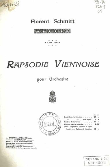Rapsodie viennoise op. 53 n° 3 (Florent Schmitt)