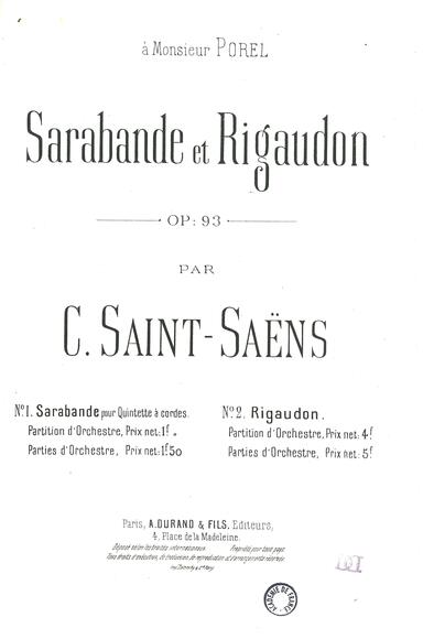 Sarabande et Rigaudon (Camille Saint-Saëns)