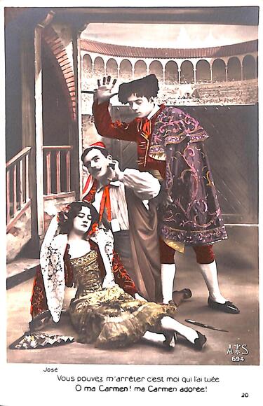Scène de Carmen – carte postale (acte IV)