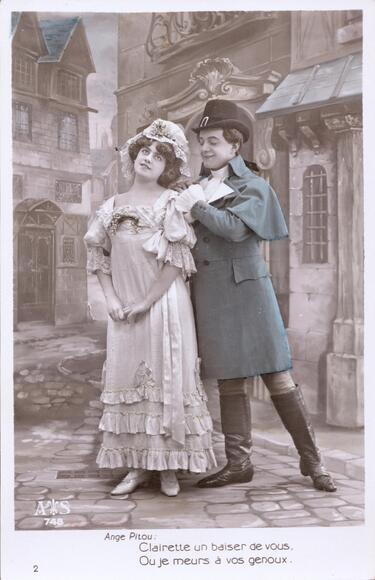 Scène de La Fille de Madame Agot (carte postale n2)