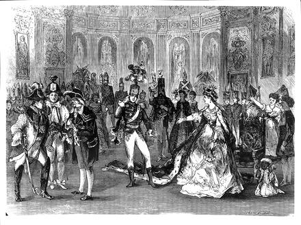 Scène de La Grande Duchesse de Gérolstein d'Offenbach (gravure)