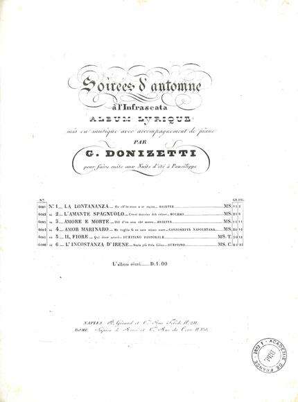 Soirées d'automne à l'Infrascata (Gaetano Donizetti)