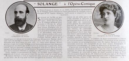 Solange (Salvayre) à l'Opéra-Comique