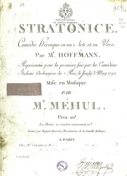 Stratonice (Hoffman / Méhul)