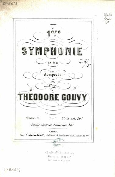 Symphonie n° 1 en mi bémol majeur op. 9 (Théodore Gouvy)
