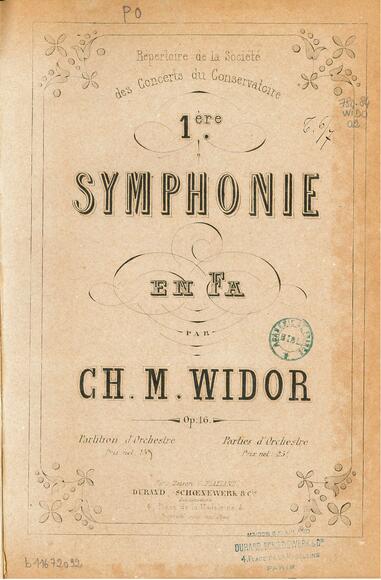 Symphonie n° 1 op. 16 (Charles-Marie Widor)