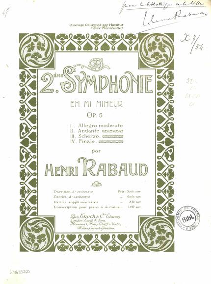 Symphonie n° 2 en mi mineur op. 5 (Henri Rabaud)