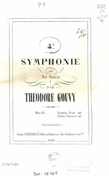 Symphonie n° 4 en ré mineur op. 25 (Théodore Gouvy)