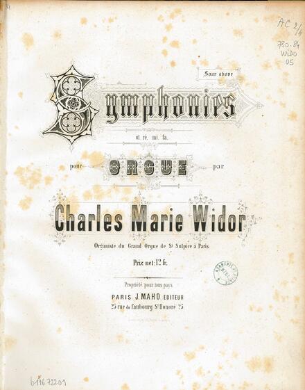 Symphonies pour orgues (Charles-Marie Widor)