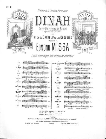 Dinah (Carré & Choudens / Missa)