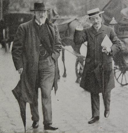 Thédore Dubois et M. d'Estournelles de Constant arrivant à Compiègne