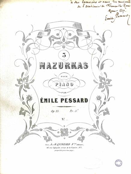 Trois Mazurkas pour piano op. 15 (Émile Pessard)