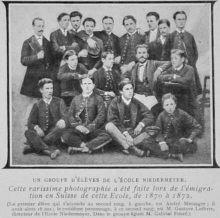 Un groupe d'élèves de l'École Niedermeyer (1870-1872)