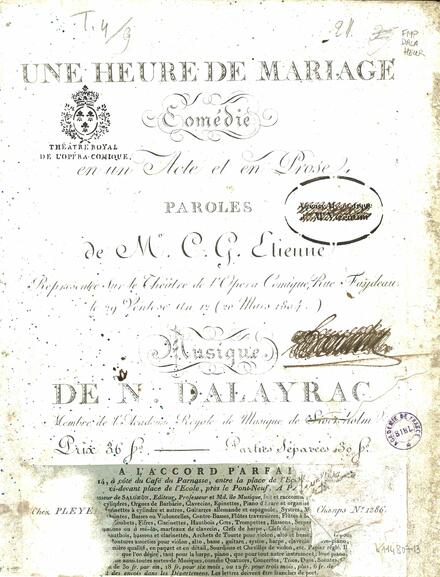 Une heure de mariage (Étienne / Dalayrac)