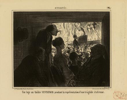 Une loge au théâtre Ventadour pendant la représentation d'une tragédie italienne (Daumier)