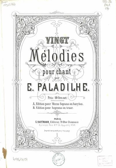 Vingt Mélodies (Émile Paladilhe)