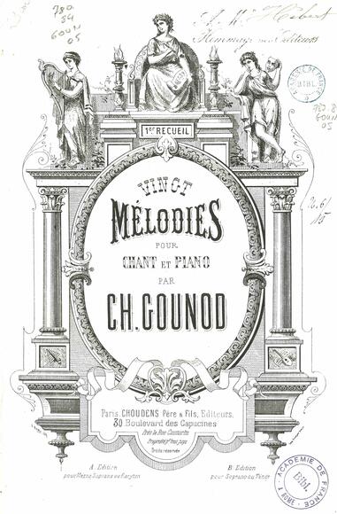 Vingt Mélodies pour chant et piano (Charles Gounod)