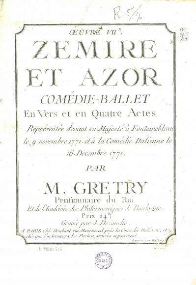 Zémire et Azor (Marmontel / Grétry)