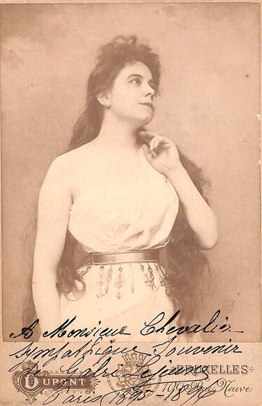 Gabrielle Lejeune (photographie dédicacée à Chevalier)