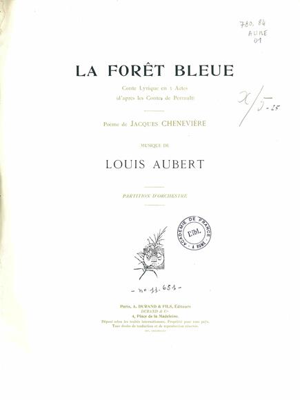 La Forêt bleue (Chenevière / Aubert)