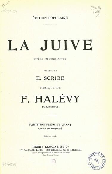 La Juive (Scribe / Halévy)
