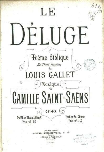 Le Déluge (Gallet / Saint-Saëns)