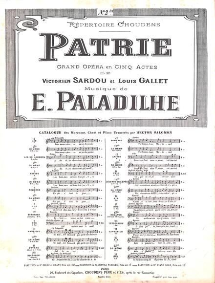 Patrie (Sardou & Gallet / Paladilhe)