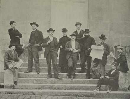 Les candidats au concours de Rome à Compiègne (1900)