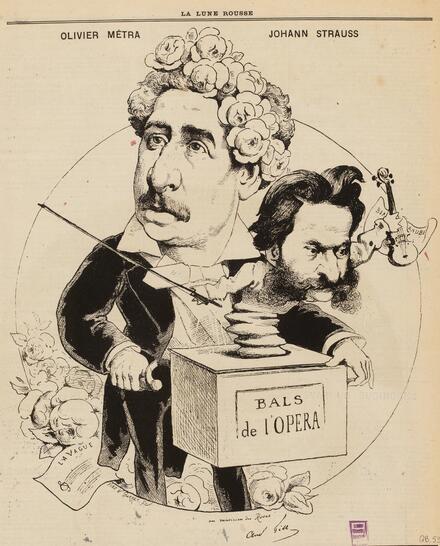 Olivier Métra et Johann Strauss (par Gill)