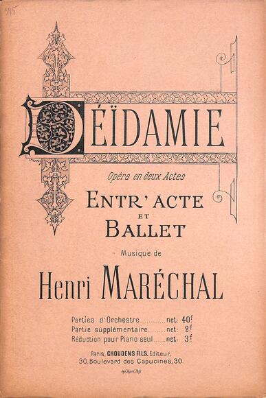 Entr'acte et Ballet de Déïdamie (Maréchal)