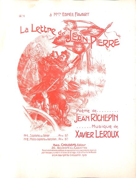 La Lettre de Jean Pierre (Richepin / Leroux)